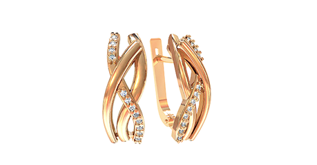 кт018 Сверкающие фианиты в серьгах.