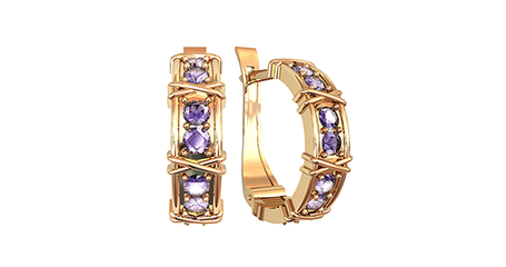 кт022 Серьги из золота в стиле Tiffany*
