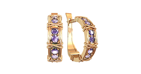 кт022 Серьги из золота в стиле Tiffany*