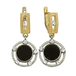 кт034 Золотые серьги-подвески с ониксом 