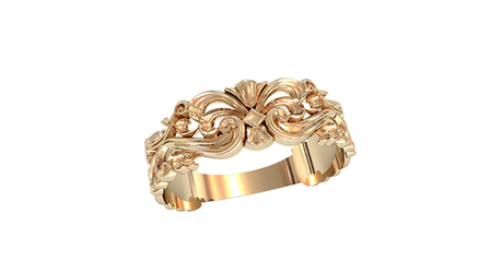 кт041 Кольцо ажурное без камней.