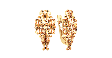 кт042 Серьги ажурные без камней.