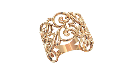 кт045 Кольцо широкое ажурное 