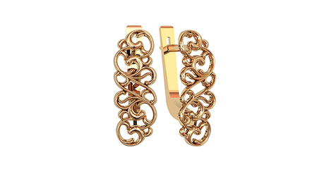 кт046 Золотые серьги-завитки 