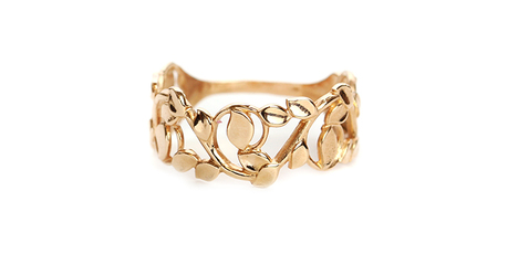 кт047 Кольцо из золота «Жёлтые листья». 