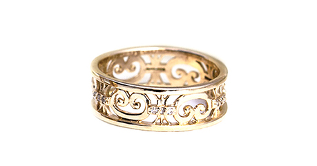 кт049 Кольцо ажурное «Королевское».