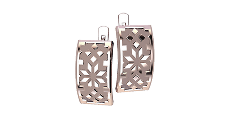 кт058 Золотые серьги «Славянский орнамент».