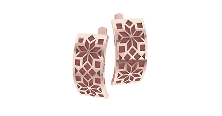 кт060 Золотые серьги «Славянский орнамент».