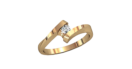 кт061 Золотое кольцо с фианитом.