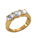 кт071 Золотое кольцо с тремя фианитами 