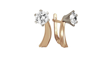 кт082 Серьги из комбинированного золота «Капля океана»