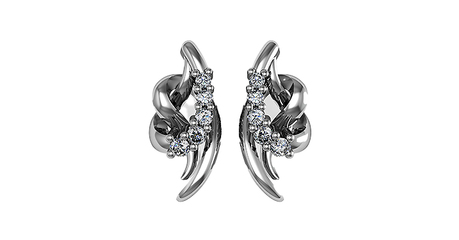 кт091 Серьги- пусеты в виде узлов с фианитами