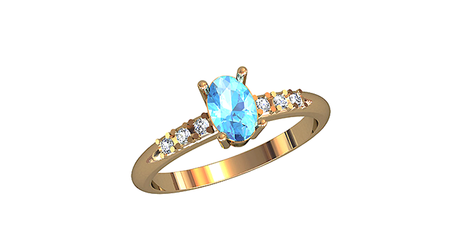 кт145 Женское золотое кольцо с овалом по центру.