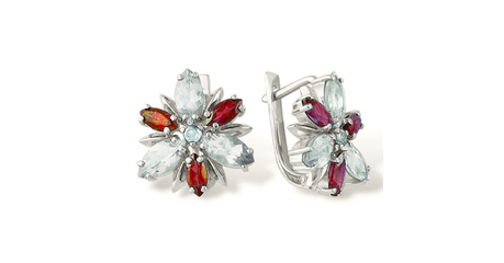 кт159 Серьги с цветными камнями.