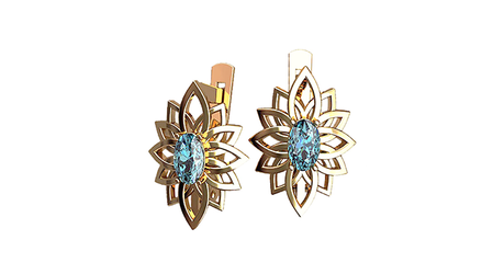 кт166 Серьги из золота с фианитами.