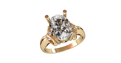 кт169 Золотое кольцо с крупным камнем «Вега».