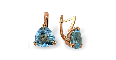 кт184 Золотые серьги с крупными камнями.