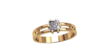 кт241 Золотое кольцо с квадратным камнем 