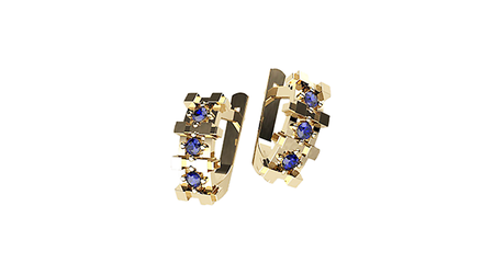 кт252 Золотые серьги 