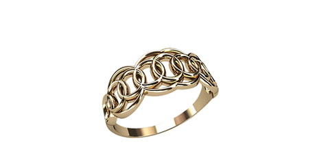 кт303 Золотое кольцо «Звенья» 