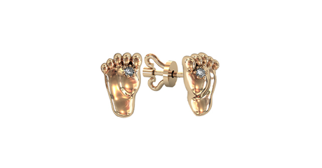 кт314 Милые сердцу серьги-гвоздики «Топ-топ»