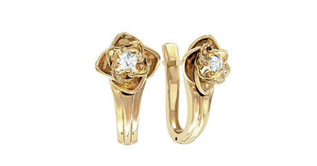 кт337 Серьги золотые «Нежные цветы».