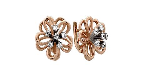 кт355 Серьги в форме крупных цветков