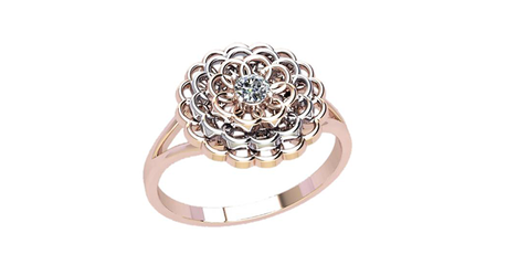 кт363 Золотое кольцо «Цветок»