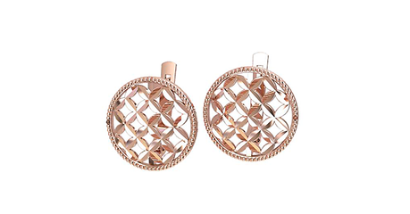 кт368 Серьги круглой формы без камней.