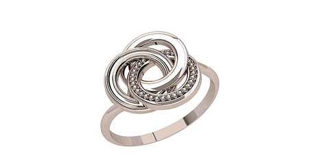 кт371 Кольцо «Трилистник» — гармония в минималистичном исполнении