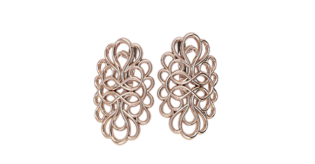 кт380 Ажурные серьги в золоте 