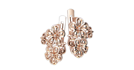 кт382 Нежные цветочные серьги.