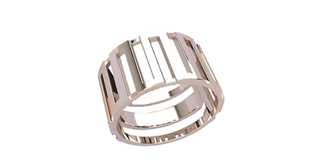 кт395 Широкое золотое кольцо.«Вдохновение»