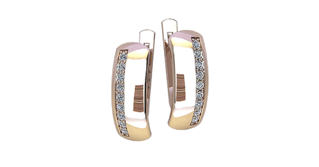 кт402 Серьги из золота «Лунная дорожка» 