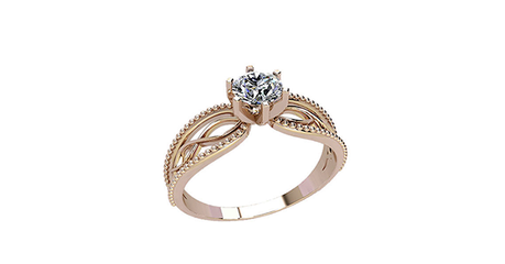 кт421 Золотое кольцо с крупным фианитом.