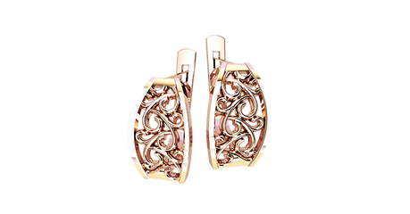 кт435 Ажурные серьги без камней.