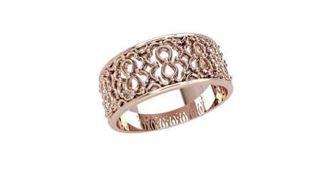 кт438 Широкое кольцо без камней в золоте.