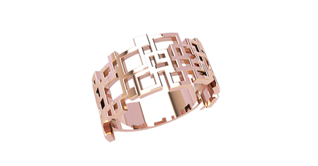 кт442 Кольцо «Архитектор» — строгие квадраты, чёткие линии