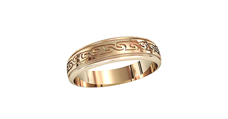 кц001 Золотое кольцо с орнаментом — ритм, застывший в металле