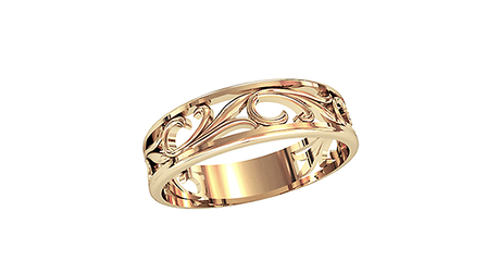 кц005 Золотое кольцо «Лепестки королевской лилии»