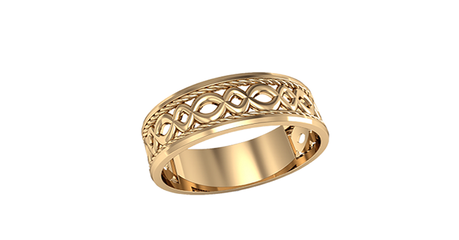 кц009 Золотое кольцо-косичка без камней 