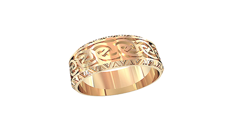 кц012 Кольцо с орнаментом без камней 