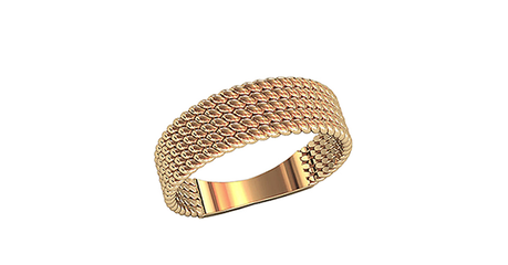 кц018 Повседневное золотое кольцо. 