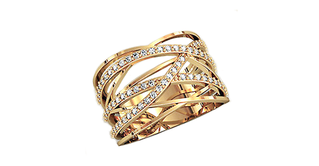 кц038 Кольцо из золота коллекции Criss Cross*