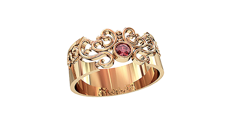 кц058 Ажурное золотое кольцо «Королевское»