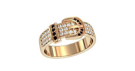 кц068 Золотое кольцо «Ремень с пряжкой»