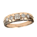 кц071 Женское золотое кольцо с фианитами разных форм