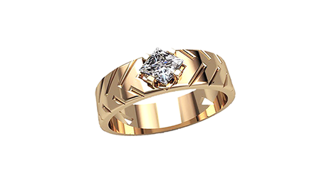 кц072 Широкое кольцо с квадратным камнем 