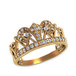 кц080 Женское кольцо «Корона» из золота