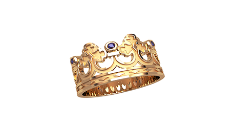 кц083 Кольцо в виде короны с фианитами 